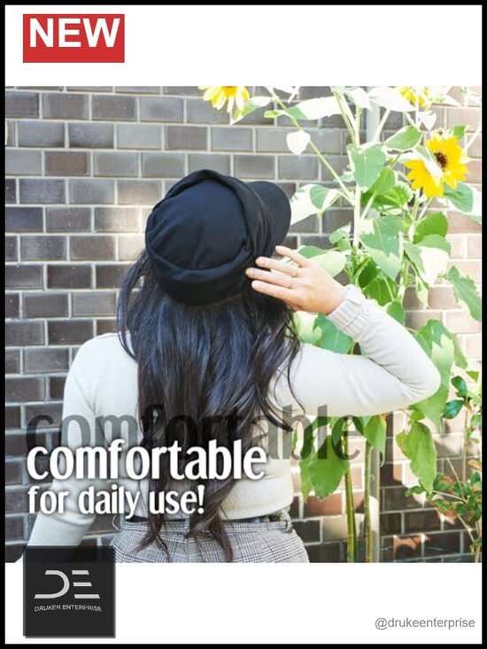 Cotton Newsboy Cap - Flat Top Hat with Sherring Design - Stretch Fit main image 4